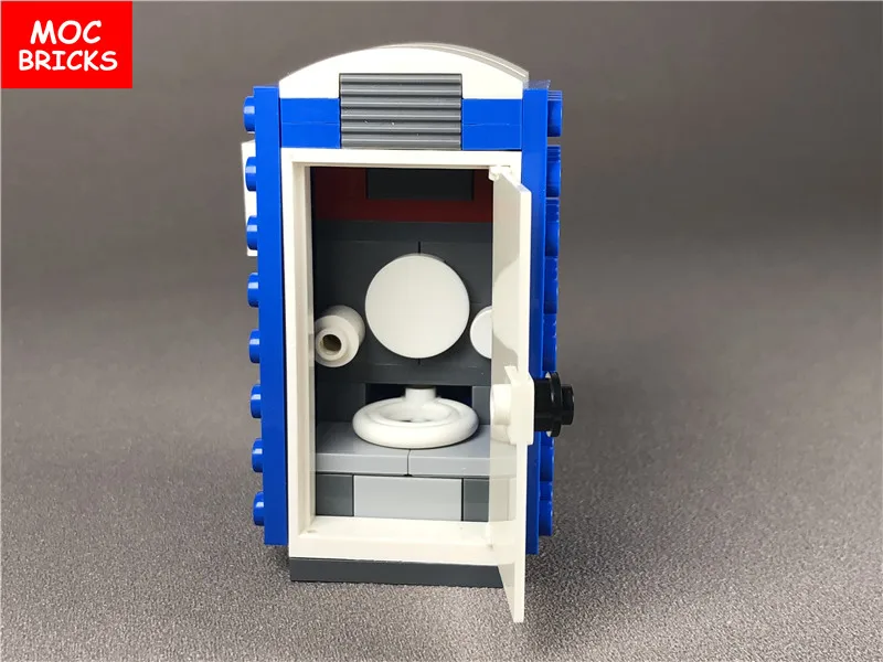 

Set Sale MOC Bricks DIY City Public Mobile toilet WC Action figure Educational Building Blocs Children Kids Gifts Dolls Toys