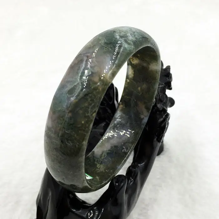

A-6757 100% Natural Grade A Agate Chalcedony Brown Jade Gem Bracelet Bangle 62mm