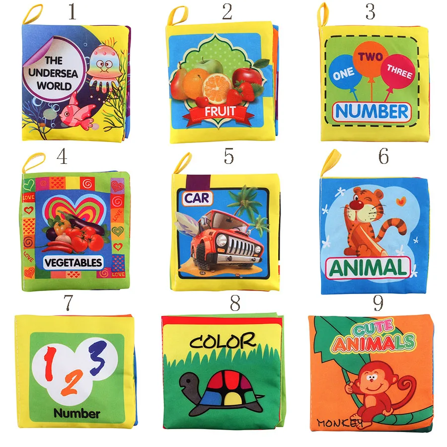 5pcs Early Educational Toy Cute Cloth Book For Baby Tearproof Washable Nonwovens Fabrics Safety To Prevent Swallow Cartoon Book 5pcs Early Educational Toy Cute Cloth Book For Baby Tearproof Washable Nonwovens Fabrics Safety To Prevent Swallow Cartoon Book