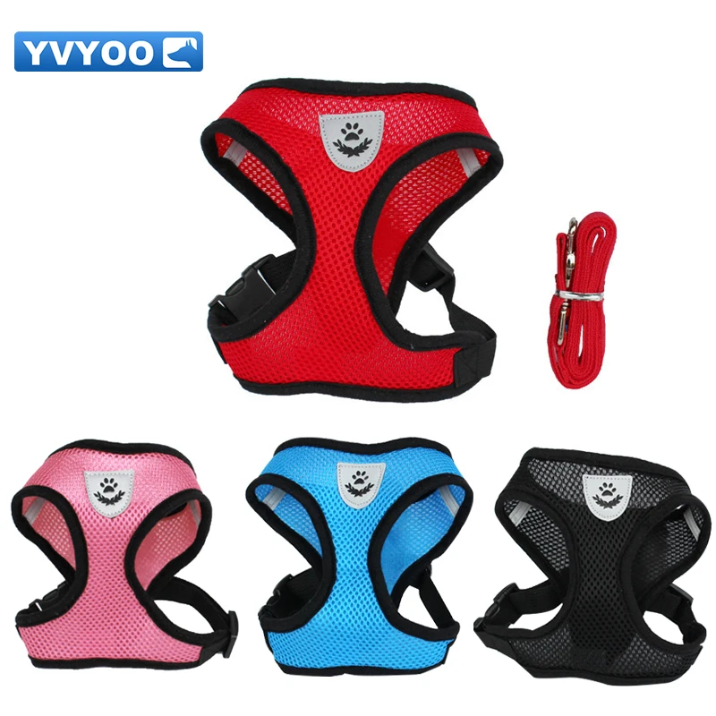 

YVYOO Dog Clothes Puppy Pet Cat Jacket Coat Comfortable Walk Vest Harnesses Set Polyester Leash Multiple Colour PD002
