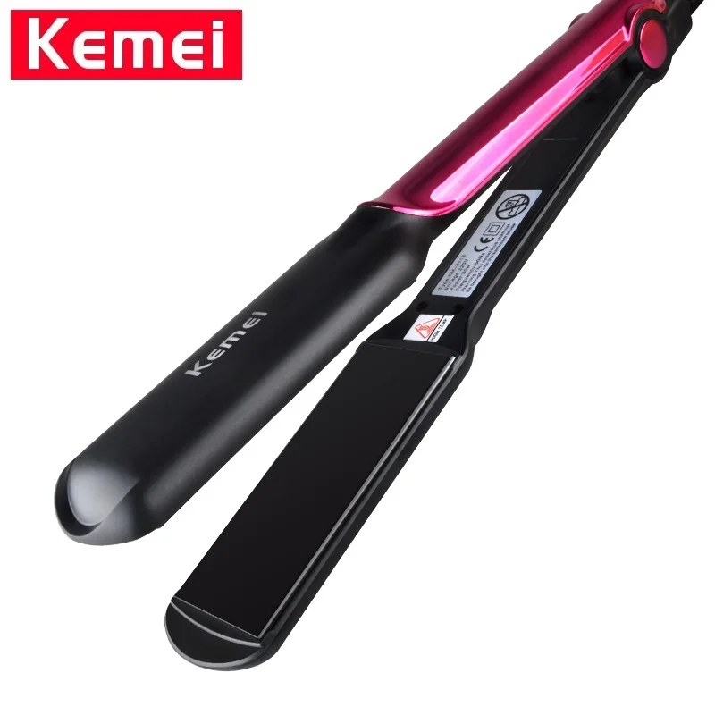 Kemei KM-2113 Hair Straightener Ceramic Flat irons Straightening Iron Curling Corn Wave Board Negtive Ions Curler straightening | Красота и