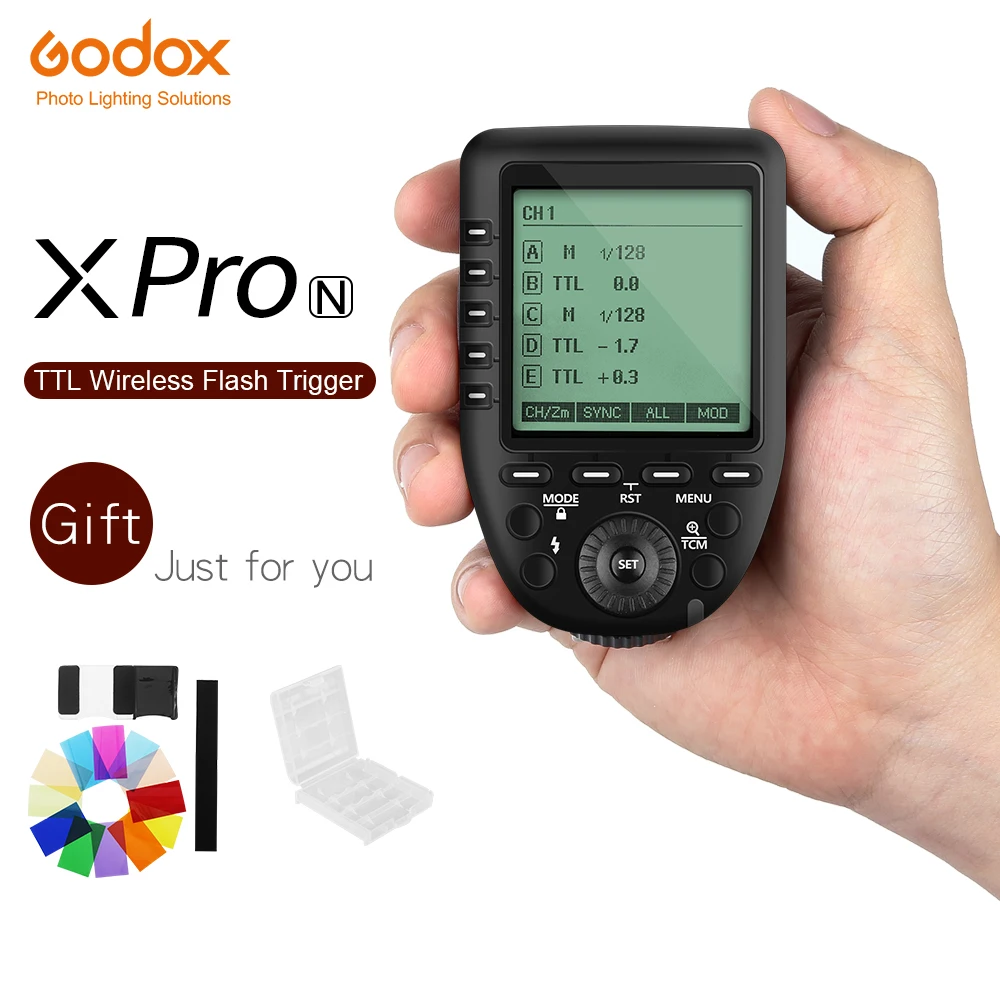 Godox Xpro-N i-TTL II 2.4g беспроводное устройство триггера Высокая Скорость синхронизации 1/8000 s X система с ЖК-дисплей Экран передатчик для цифровых зеркальных фотокамер Nikon