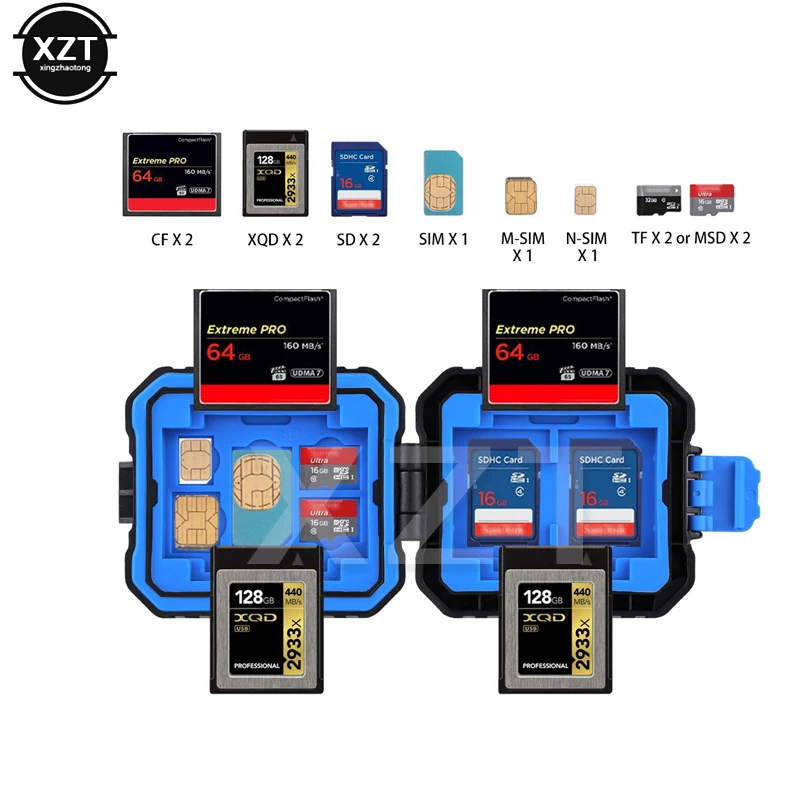 1 шт. коробка для хранения 11 в 1 чехол для держателя карты памяти водонепроницаемый протектор для 3SIM+ 2XQD+ 2CF+ 2TF+ 2SD карта Горячая Распродажа Новинка