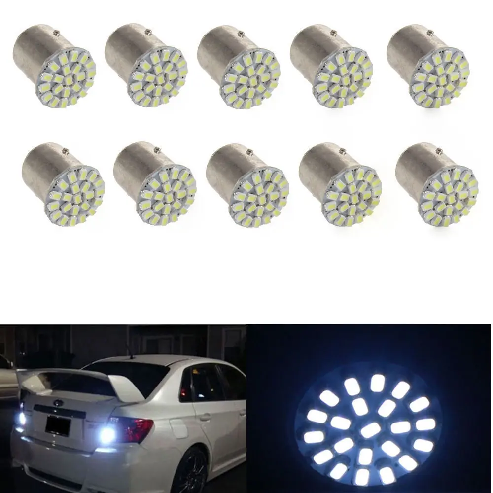 2 шт. BA15D 1157 1206 22SMD Автомобильный светодиодный стоп-сигнал светильник T20 полоски