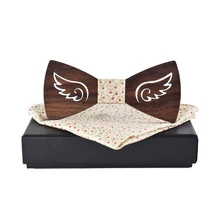 Mantieqingway джентльменская деревянная бабочка платок для мужской свадебный костюм деловой деревянный галстук-бабочка для мужской Вечерние