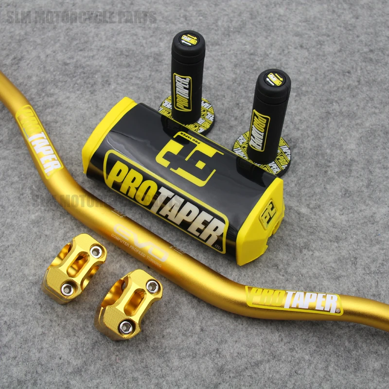 

28MM Motorcycle Handlebars Fat Bars+ Grips Protaper Bar Pad For Dirt Bike SUZUKI DRZ400 RMZ450 RMZ250
