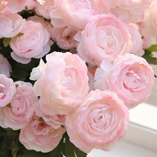 

3Heads Artificial Peony Flower 6Color European Simulation Peony for Wedding Celebration Home Party Table Decoration Fake Flowers