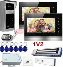 1V2 Video Intercom Kit For a Detached House Rfid/Code Unlock Video Door Phone+ Intercom Electric Magnetic Lock Ip55 Touch Key