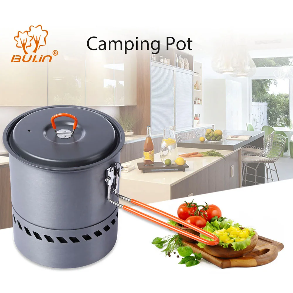 

BuLin Camping Pot Outdoor Quick Multitool Tableware Pot Pan Lightweight Hiking Picnic Backpacking Tableware Camping Pot Pan