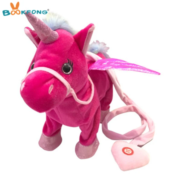 Мультяшная плюшевая игрушка в виде единорога Kawaii, единорога, лошадка с куклой, мягкая плюшевая подушка в виде животного, высокое качество, детский подарок на день рождения, Рождество, 20-85 см - Цвет: 35cm rose red A