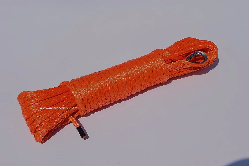 6 ملليمتر * 15 متر البرتقال الاصطناعية ونش حبل ، atv الونش الخط 6 ملليمتر ، atv الونش المساعدون ، off الطريق حبل 6500LBS