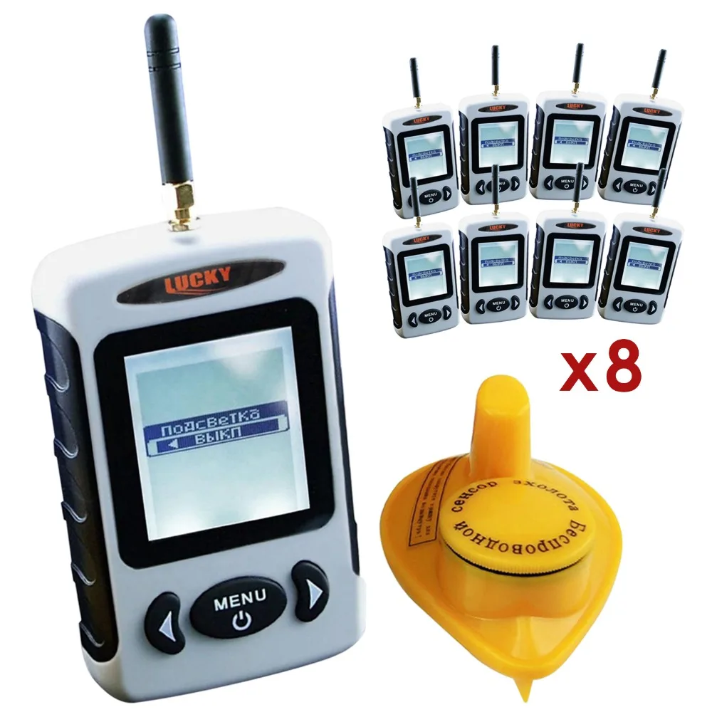 

8 pieces x FFW-718 LUCKY Russian Menu 45 meters Wireless Sonar Sensor River Lake Sea Live Update Contour Fish Finder lot 8