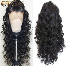 QT Body Wave Lace Front Human Hair Wigs Brazilian 360 Lace Frontal Wig Pre-Plucked For Women 13*4 Bleached Knots With Baby Hair