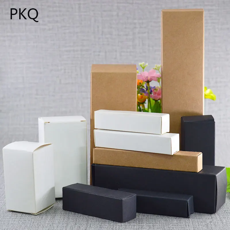 

2.6x2.6x5.6cm 5ml Lipstick Perfume Essential Oil Bottle packaging box valve tube packing boxes white black kraft Paper Box 5ml