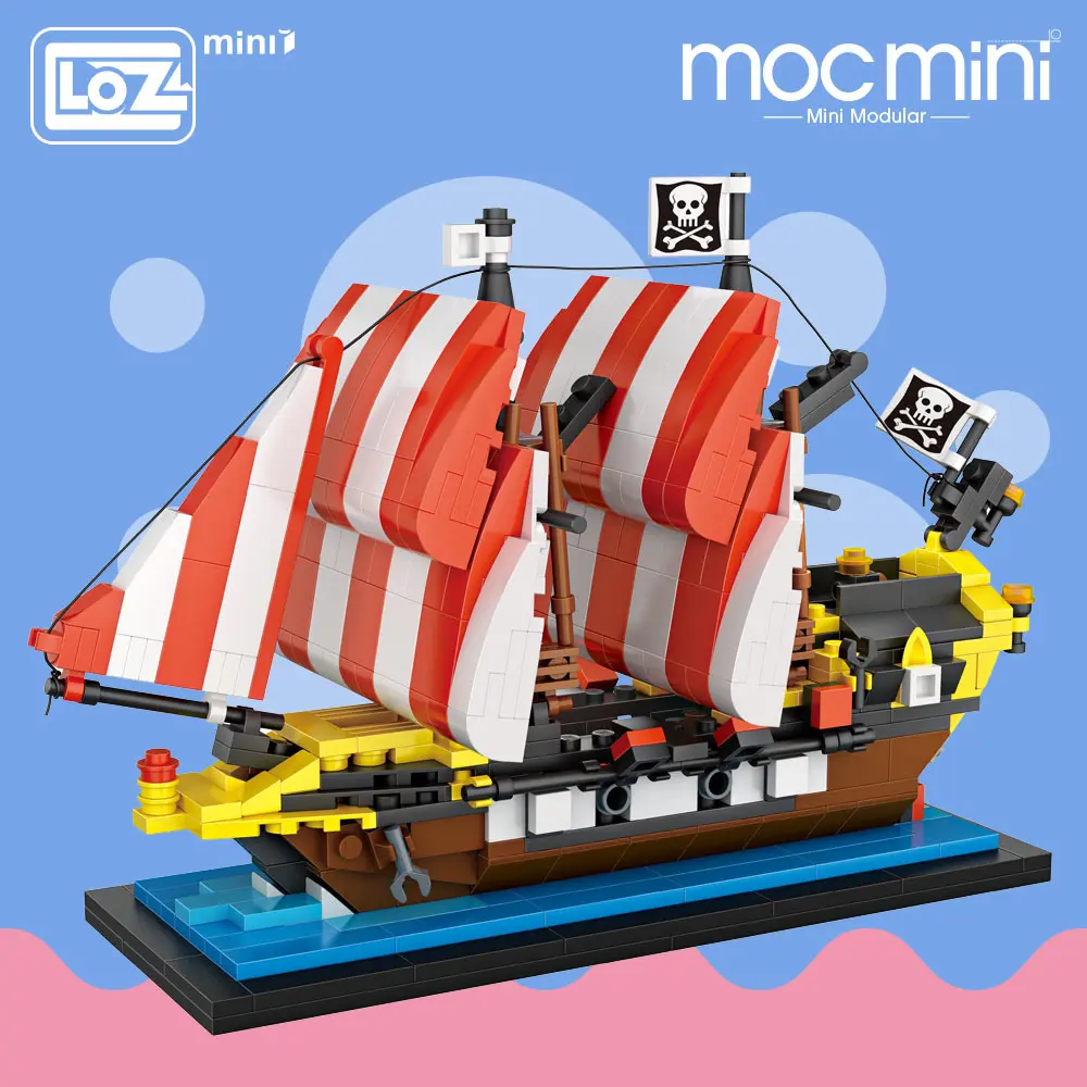 

LOZ Mini Blocks Pirate Ship Toys For Kids Black Pearl Model Kit Small Mini Bricks Building Blocks Moc Mini Toys Hobbies DIY 1211