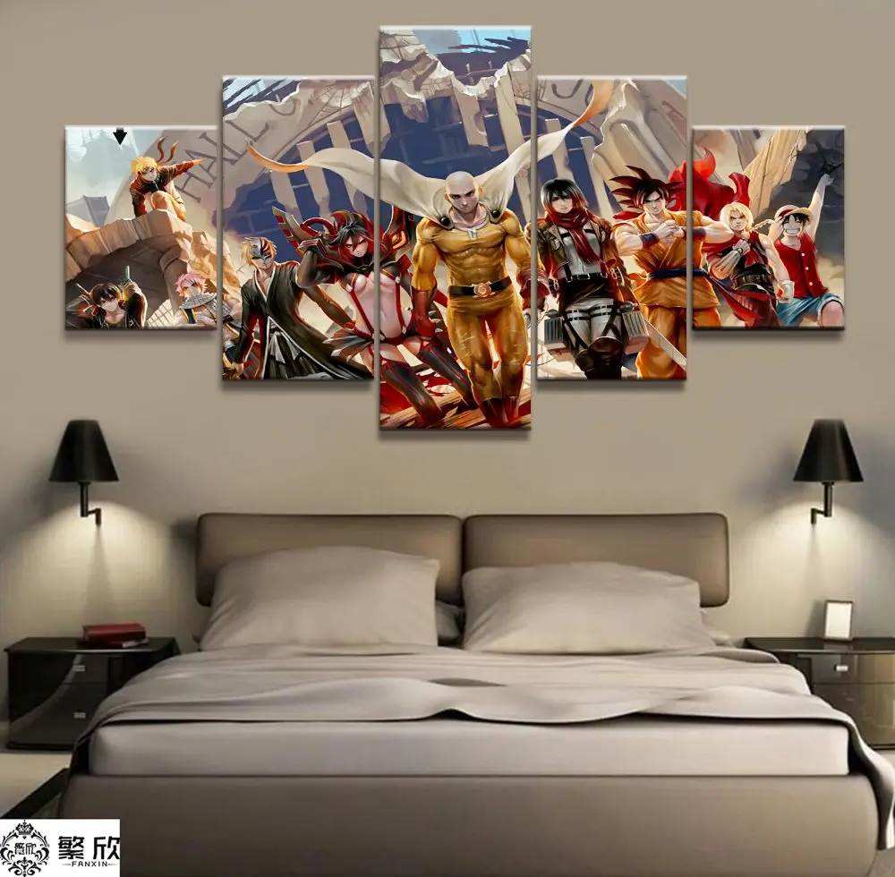 

5 Panel Popular Animation characters Canvas Printed Painting For Living Room Wall Art Home Decor Picture Artwork Poster