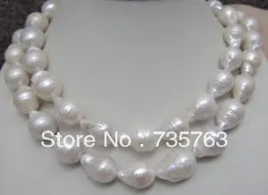 

xiuli 00161 HUGE 12-18MM NATURAL AAA SOUTH SEA WHITE BAROQUE PEARL NECKLACE 35 INCH AAA