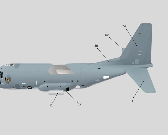 DIY 1:100 AC-130U жуткий военный корабль атака истребитель самолет бумажная модель сборка ручной работы 3D игра-головоломка DIY детская игрушка