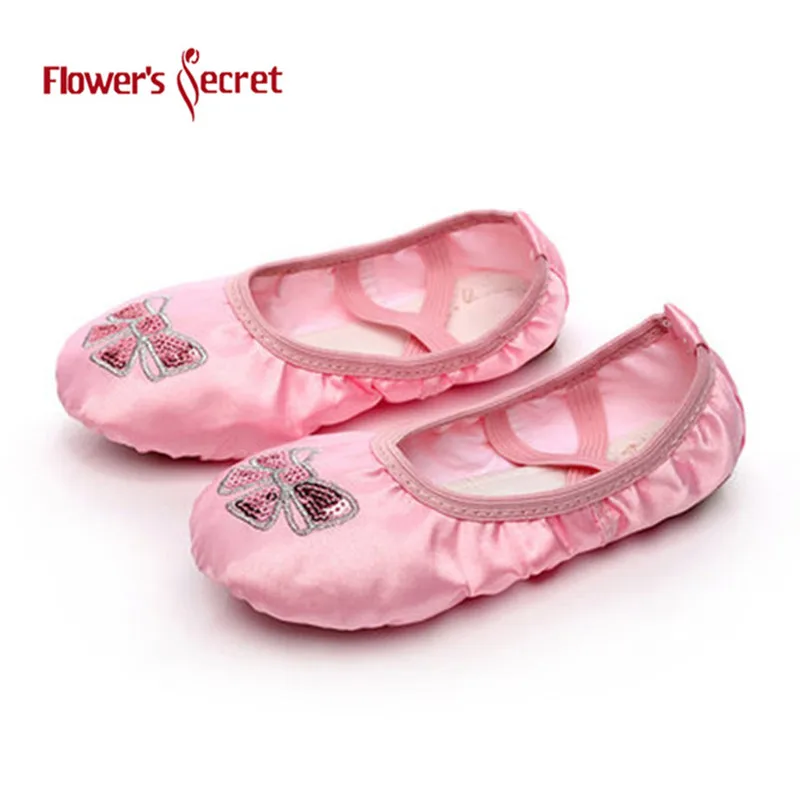 Embroidered SATIN SEQUIN dance shoes soft soled ballet shoessequin
