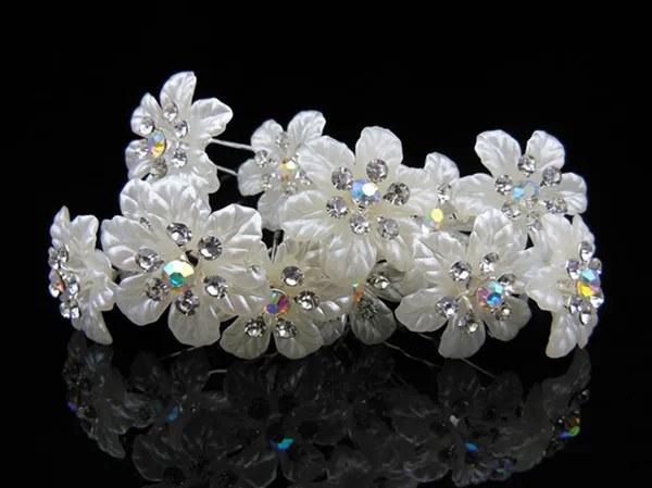 

12 Pcs Wedding Bridal Rose Ivory Flower Crystal Hairpin Hair Pins Hair Clips