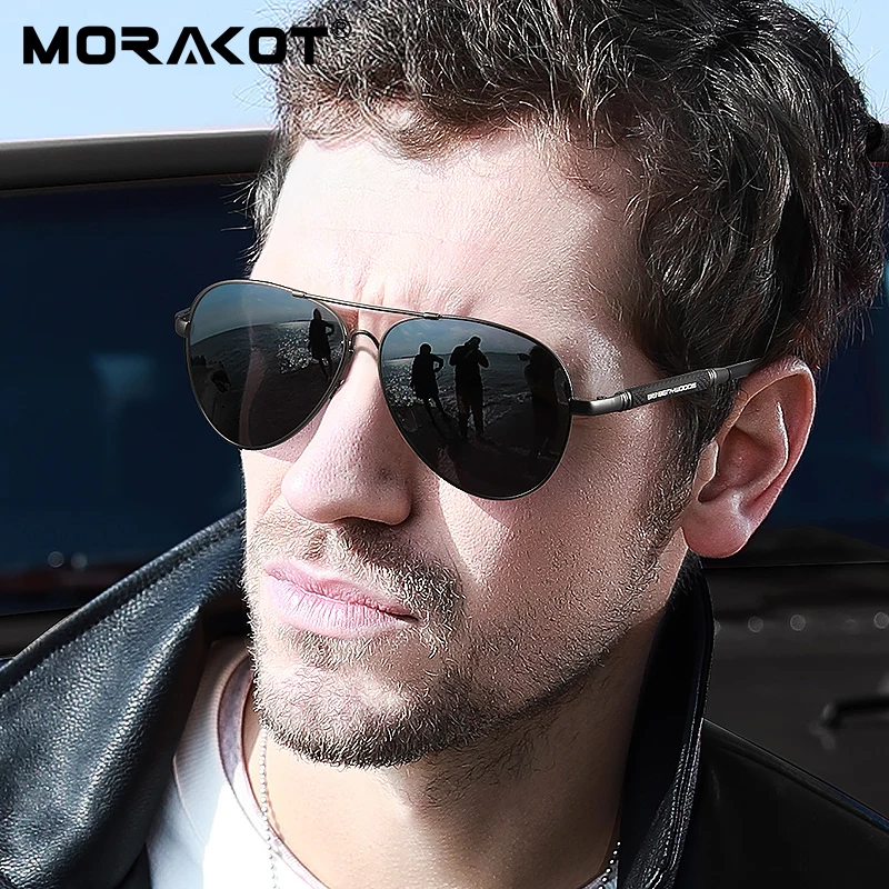 

MORAKOT Brand Photochromic Sunglasses Men Polarized Chameleon Discoloration Sunglasses For Men Driving Aviator Sunglasse P009812