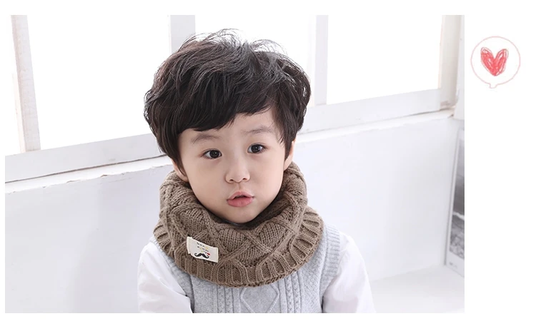 MIARA. L/Детский милый шерстяной шарф в Корейском стиле, вязаный шерстяной шарф, теплая водолазка с воротником для мальчиков и девочек