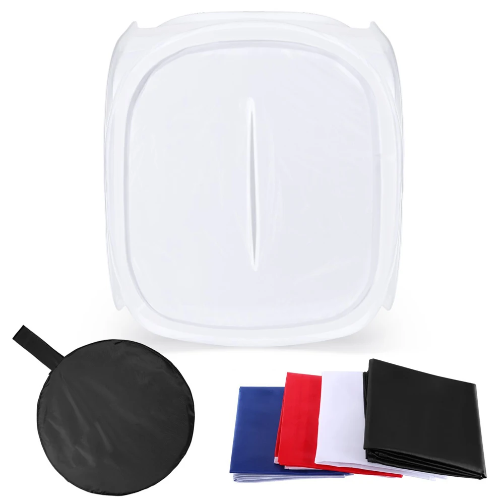 16x16 inch/40x40 cm Photo Studio Shooting Tent Light Diffusion Soft Box Kit with 4 Colors Backdrops for Photography