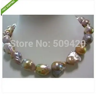 

~~ huge AAA 16-25mm south sea baroque pearl necklace 18" 14KGP