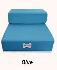 Роскошный сетчатый складывающийся пандус для питомцев, лестницы для маленьких собак, щенков, кошек, коврик для животных, матрас, кровать, ткань, 2 ступени со съемным чехлом - Цвет: Blue