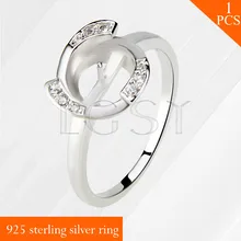 LGSY nice Wheel design multiple size 925 sterling silver ring accessory with fine luster, fit for 7-8mm pearls
