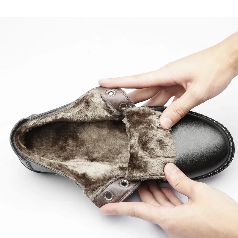 

YRRFUOT 2018 Winter Men Loafers Shoes Low Keep Warm Outdoor Non-slip Driving Shoes High Quality Soft Bottom Non-slip Trend Flats