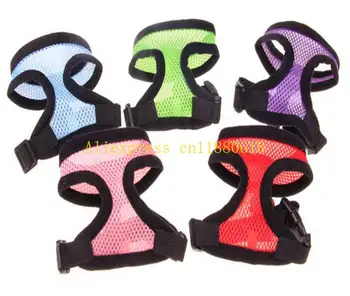 

100pcs/lot Nylon Pet Mesh dog Harness Strap Vest Collar Dog leads Puppy Comfort Harness Cloth For Dog pet S/M/L/XL size