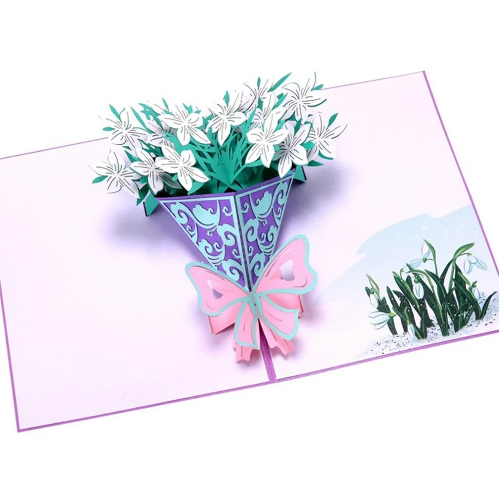  3D Pop up Cards Valentines Day Gift Cards Handmade Wedding Invitations Anniversary Blessing Thank Y - 32920620503
