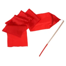 MagiDeal ленты для танцев художественной гимнастики стример стержень танцор палочка растяжки-красного цвета для детей и взрослых