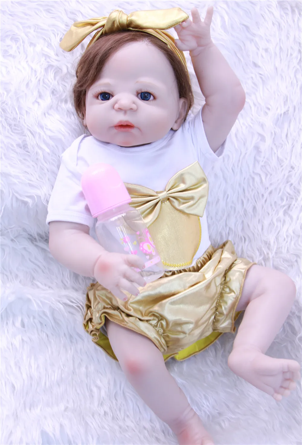 NPK Поддельные Детские куклы reborn 2" Полные Силиконовые куклы reborn Младенцы realista bebes возрожденная менина очаровательны Виктории девочка bonecas