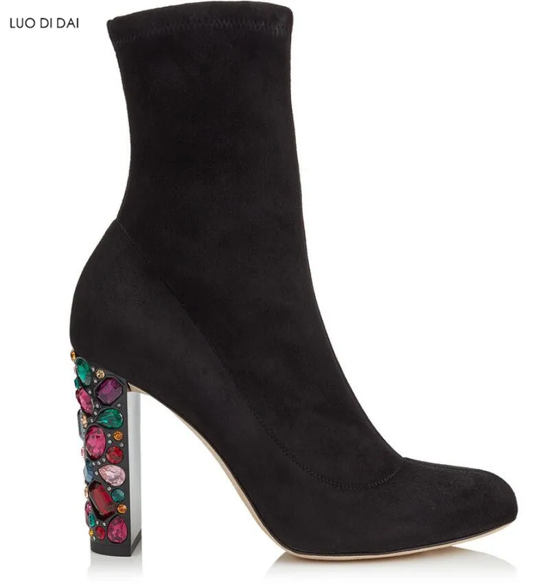 catwalk rhinestone booties