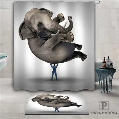 Custom Elephants (1) Waterproof Shower Curtain Doormat Home Bath Bathroom Polyester Fabric Multi Sizes#2019-01-12-305 | Дом и сад