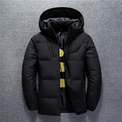 VROKINO New In Thick Winter Warm Down Jacket Men's Casual High Quality White Duck Down Jacket Men's Parker Coat M-3XL - Цвет: black