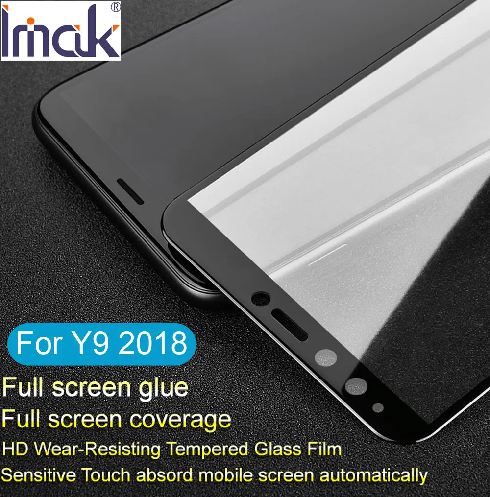 Imak Pro + полноэкранный клеевой чехол из закаленного стекла для Huawei Y9 2019 2.5D