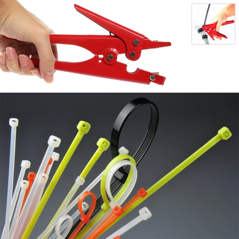 Buy OOTDTY Red 2.4 9mm Heavy Duty Cable Zip Ties Automatic Tension Cutoff Gun