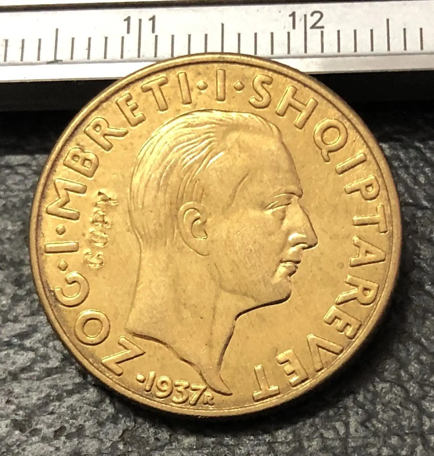 1937 Albania 20 Franga Ari-Zog I 25th Anniversary of Independence Gold Copy Coin | Дом и сад