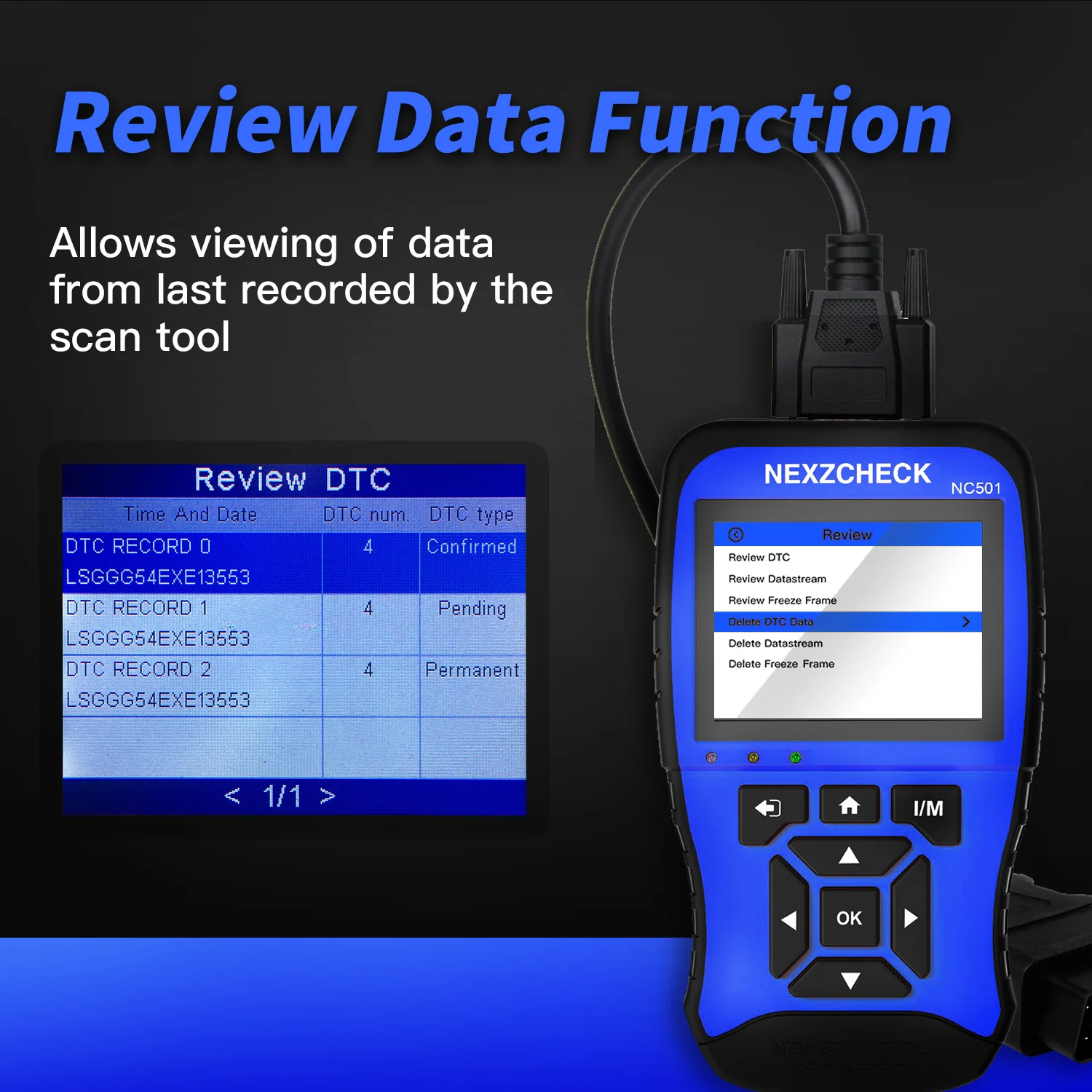 Автомобильный сканер HUMZOR nexzchece OBD2 и EOBD считыватель кода двигателя NC501