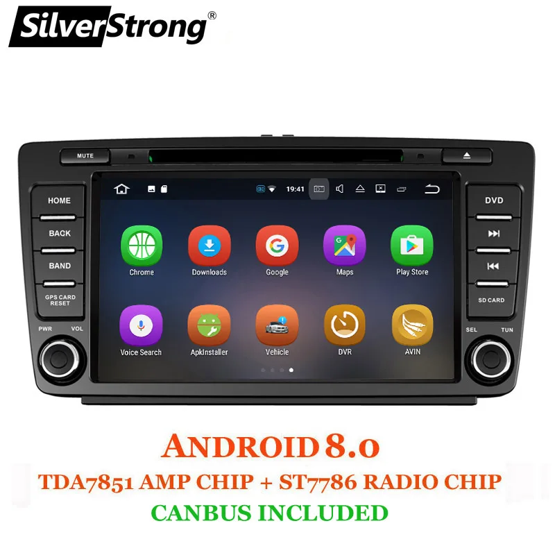 Silverstrong Android8.0 8 1 4 Гб Оперативная память два DIN Core автомобильный DVD для Skoda Octavia III