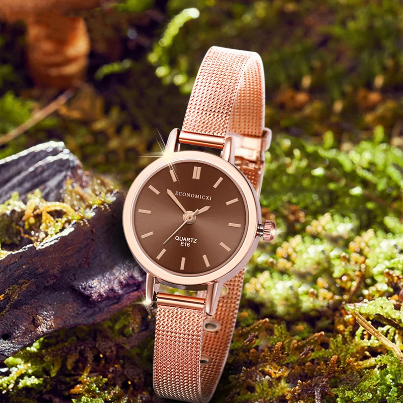 

Retro Simple Pattern Watch Casual Women Exquisite Quartz Classic Luxury Gold Mesh Strap WristWatch Relogio Feminino