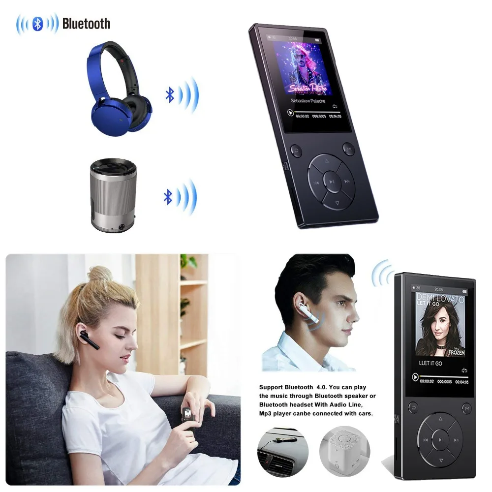 Newest MP3 Player Bluetooth4.2 Built-in Speaker 16GB MP3 Music Player with 2.4 Inch HD Screen, FM, Support SD up to 128GB