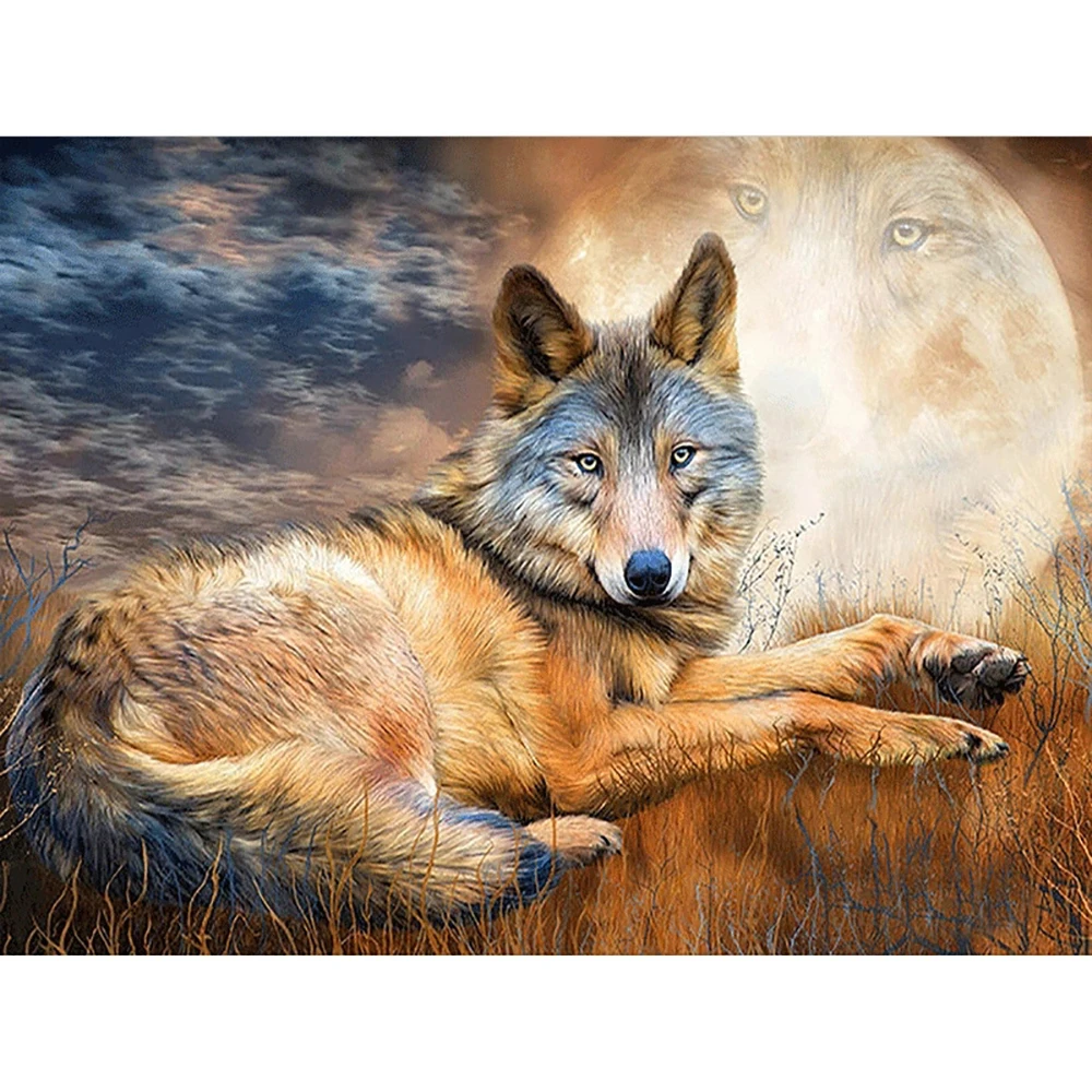 

Diamond Painting Diamond embroidery 5d diy full square moon wolf diamond mosaic daimond painting diamond paint