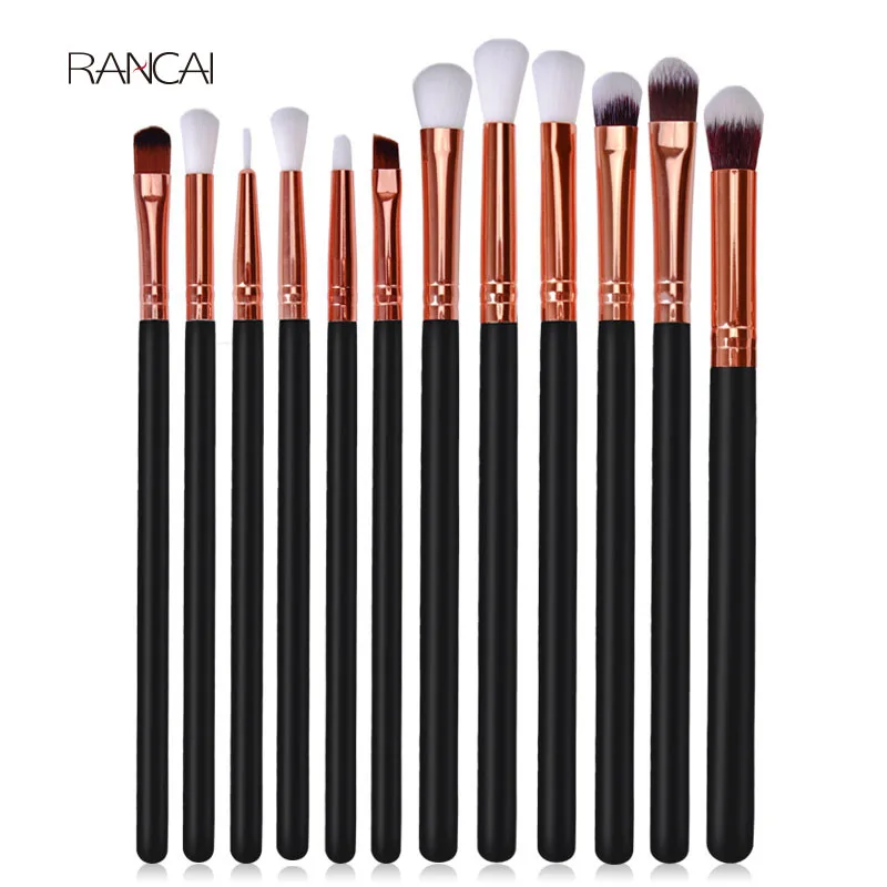 

12pcs Black Eyes Brushes Set Smudge Eyeshadow Eyebrow Eyeliner Lip Kabuki Brush Pincel Maquiagem Make Up Cosmetic Beauty Tools