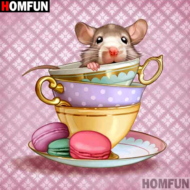

Homfun Full Square/Round Drill 5D DIY Diamond Painting "Cartoon mouse" 3D Embroidery Cross Stitch Home Decor Gift A12360
