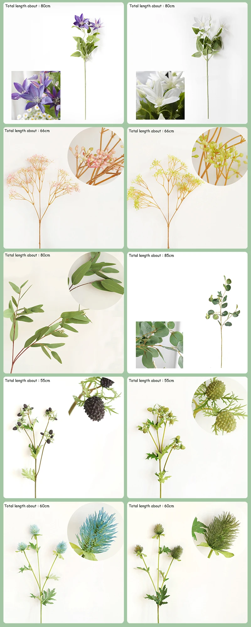 JAROWN Nordic Style Simulation Bouquet Green Leaves DIY Floral Wedding Decoration Home Living Room Green Plant Potted Decoration (22)