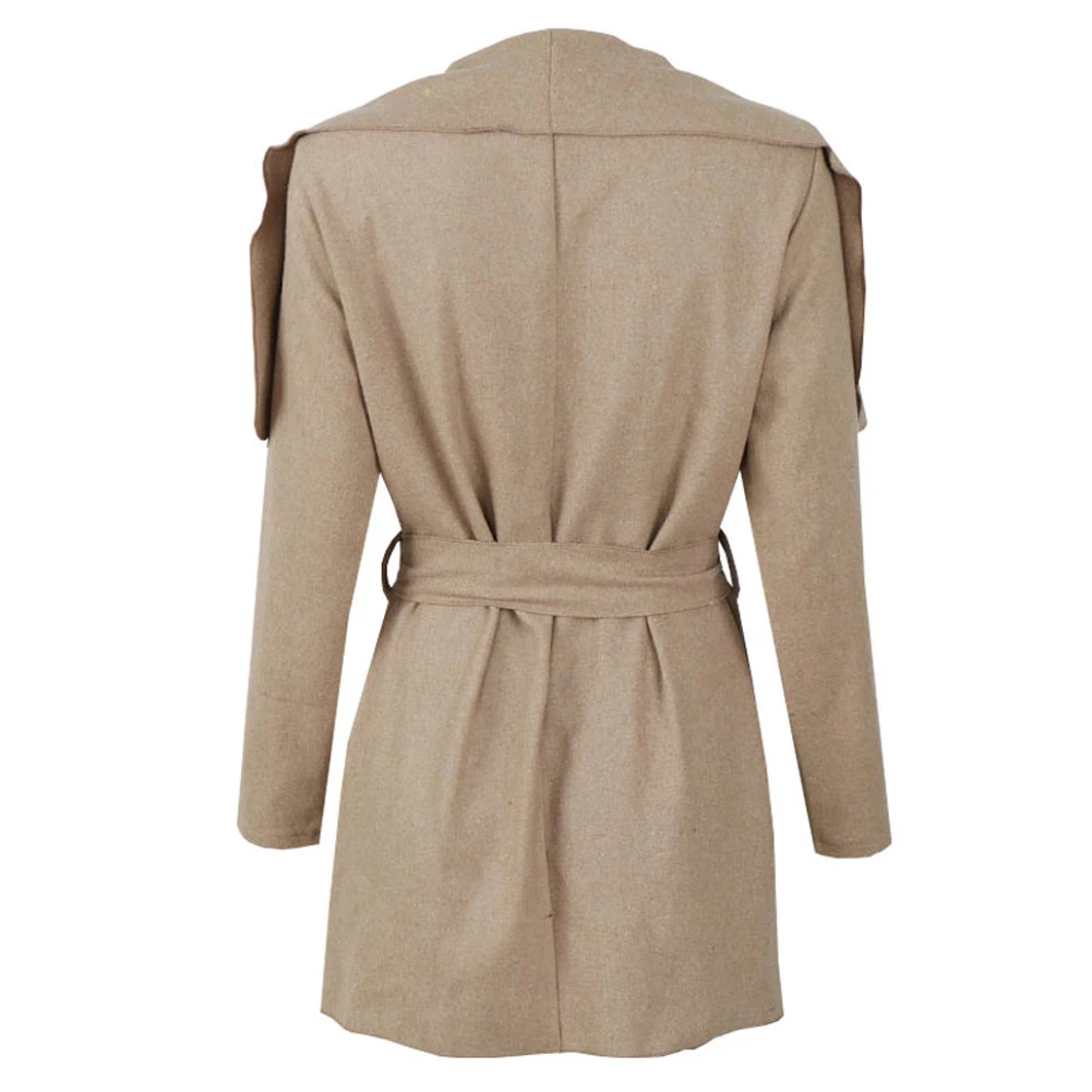 Winter Autumn Women s Long Warm Wool Coat Lapel Jacket Cardigan Overcoat Outwear